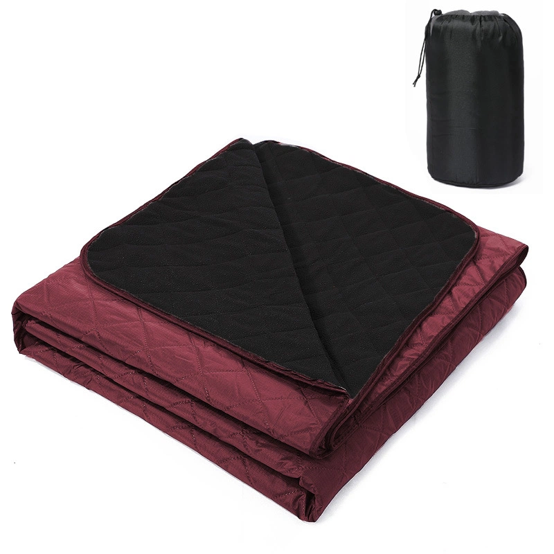 Ultrasonic Quilted Outdoor Camping Blanket, Waterproof Windproof Fleece Blanket with Carry Bag