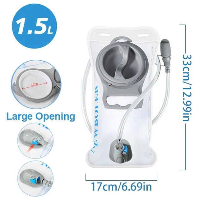 Hydration backpack with 1.5–3L water bladder reservoir